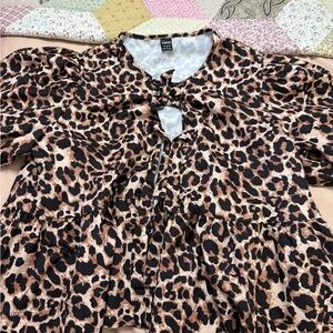 SHEIN Animal Print Top with Black and Brown Accents